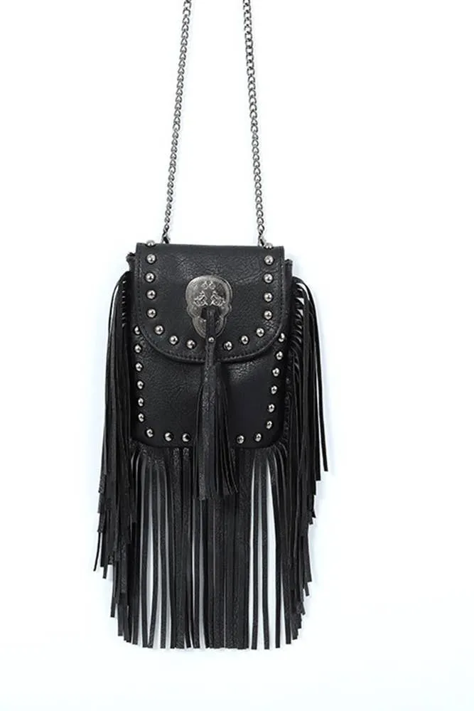 Rivet and Tassel Crossbody Messenger Bag OLY001