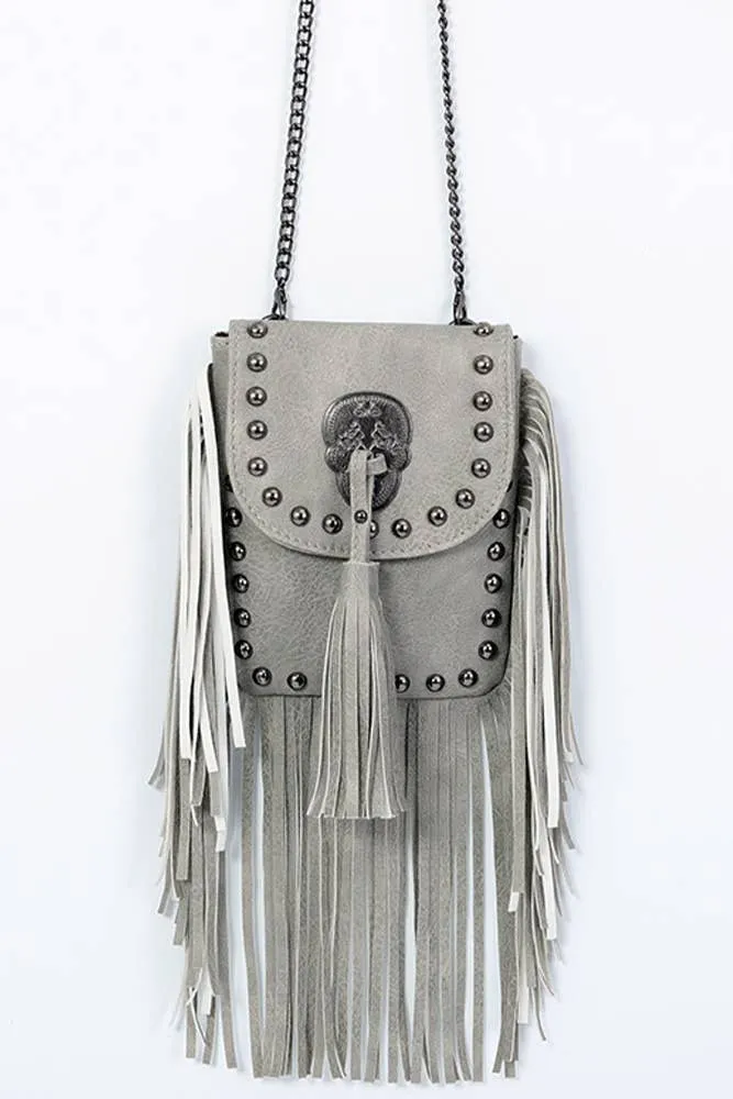 Rivet and Tassel Crossbody Messenger Bag OLY001