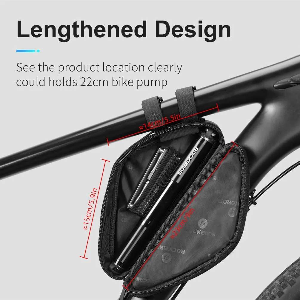ROCKBROS Triangle Bike Frame Bag 0.7L Road & Mountain Bike Storage Pouch