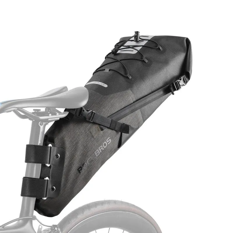 ROCKBROS Waterproof Bikepacking Saddle Bag 14L Adjustable Capacity Easy Install