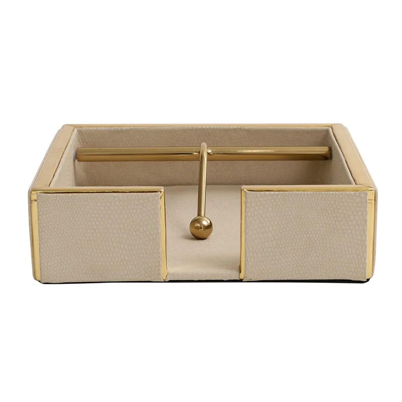 Roho Leather Tissue Holder - Beige
