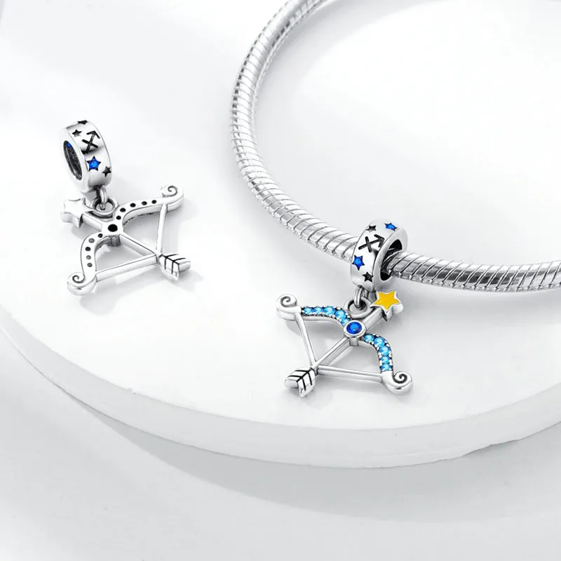 S925 Silver Zodiac Signs Luminous Charms Grow in the Dark For Bracelet and Necklace