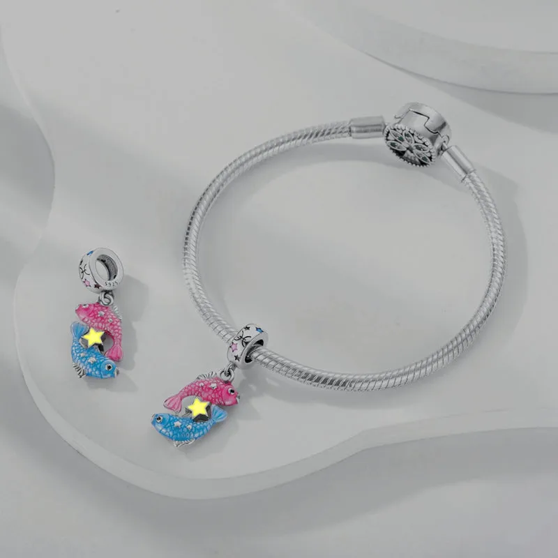 S925 Silver Zodiac Signs Luminous Charms Grow in the Dark For Bracelet and Necklace