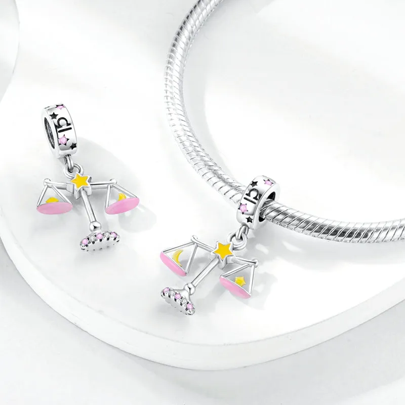 S925 Silver Zodiac Signs Luminous Charms Grow in the Dark For Bracelet and Necklace