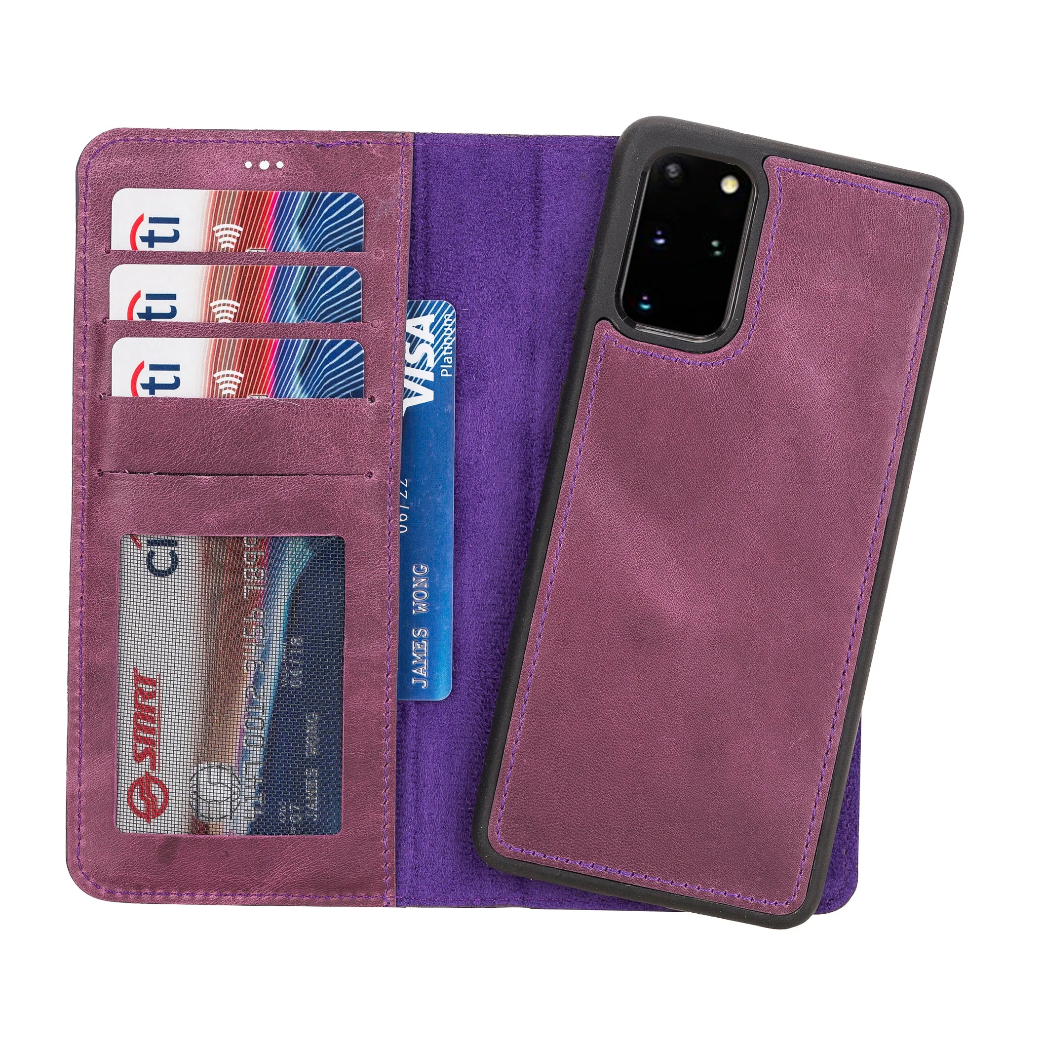 Samsung Galaxy S20 Plus Magnetic Detachable Leather Wallet Case