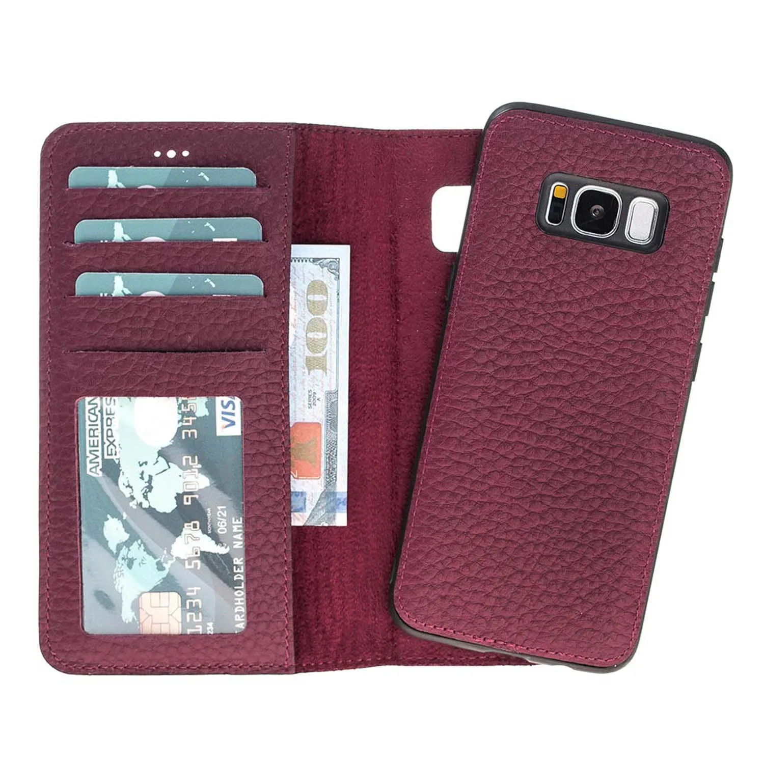 Samsung Galaxy S8 Magnetic Detachable Leather Wallet Case