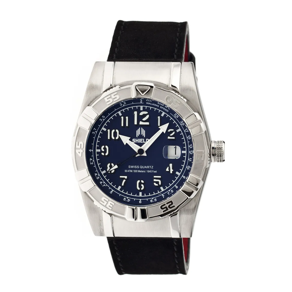 Shield Jarrod Leather-Band Swiss Men's Diver Watch