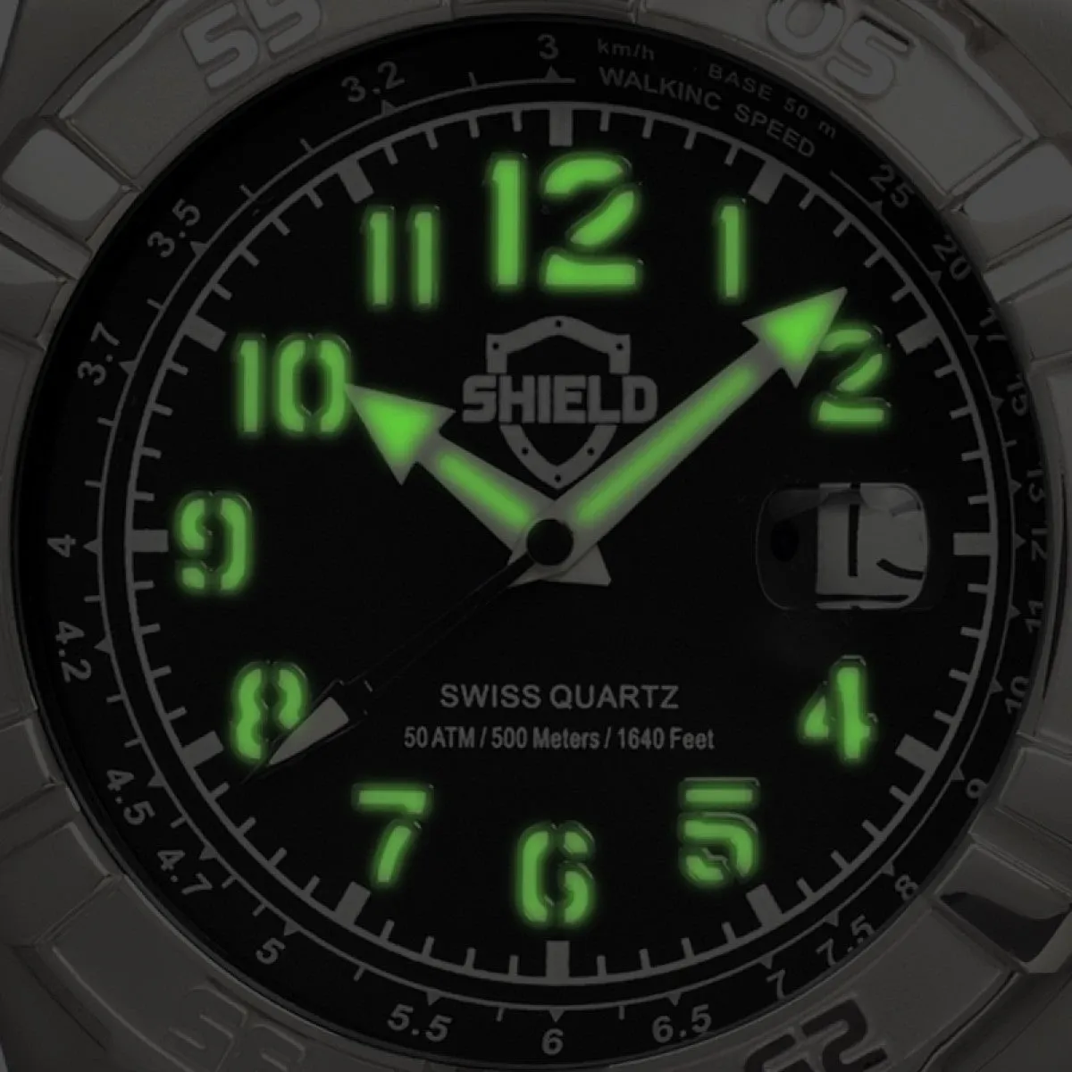 Shield Jarrod Leather-Band Swiss Men's Diver Watch