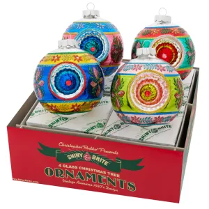 Shiny Bright Christmas Confetti 4" Decorated Reflector Rounds