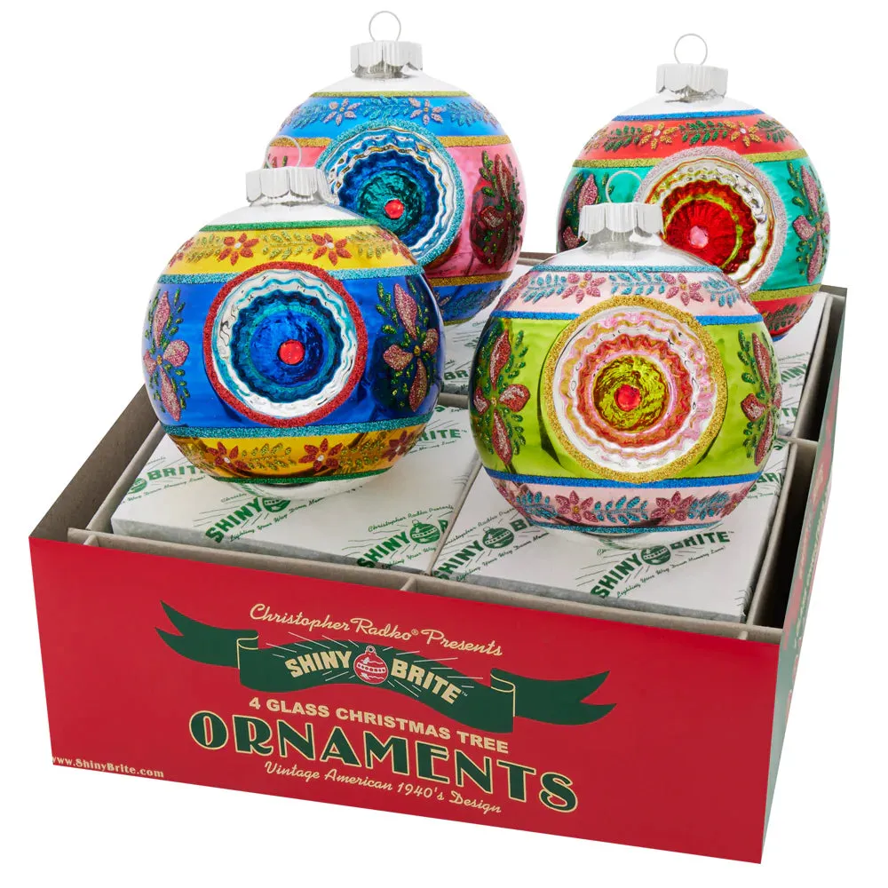 Shiny Bright Christmas Confetti 4" Decorated Reflector Rounds