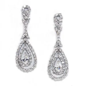 Sienna Pave' Cubic Zirconia Dazzling Drop Earring