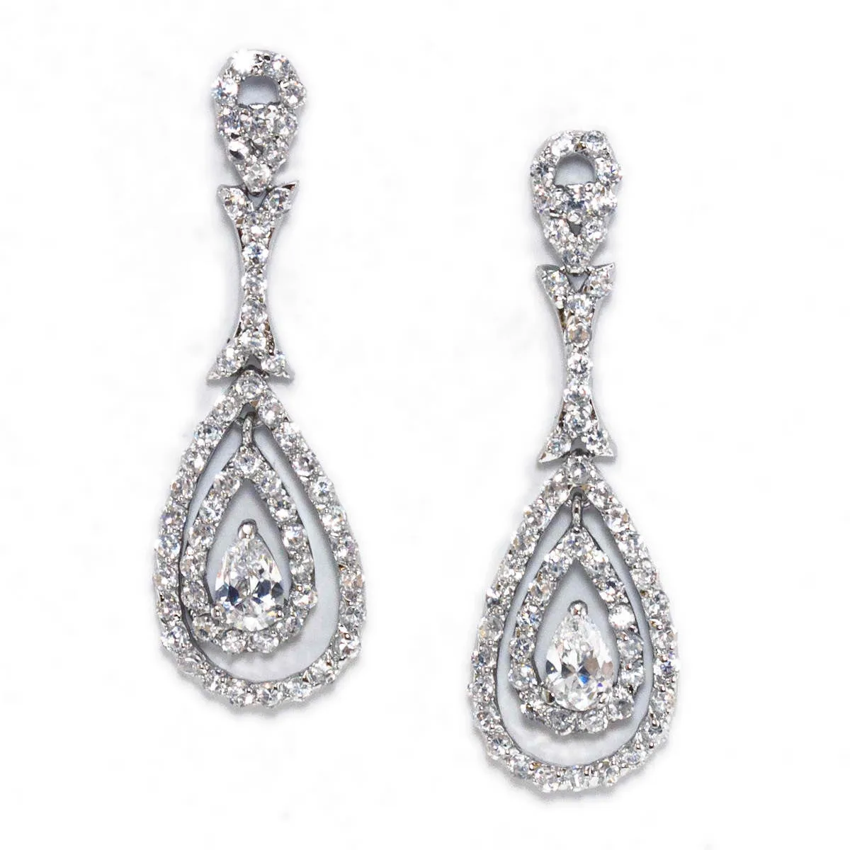 Sienna Pave' Cubic Zirconia Dazzling Drop Earring