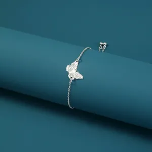 Silver Copper Plate luminous butterfly dripping oil luminous bracelet
