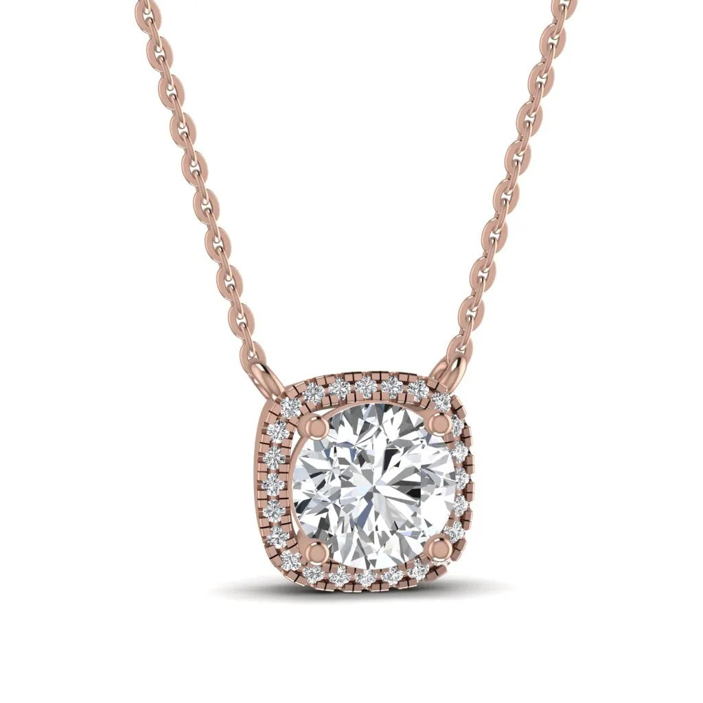 Silver Luminous Solitaire Pendant Necklace