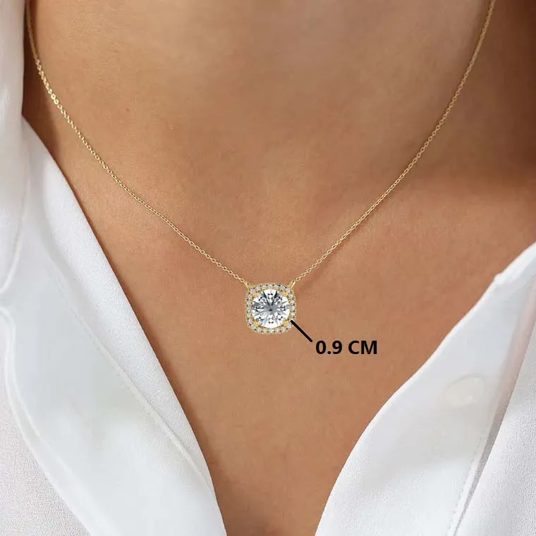 Silver Luminous Solitaire Pendant Necklace
