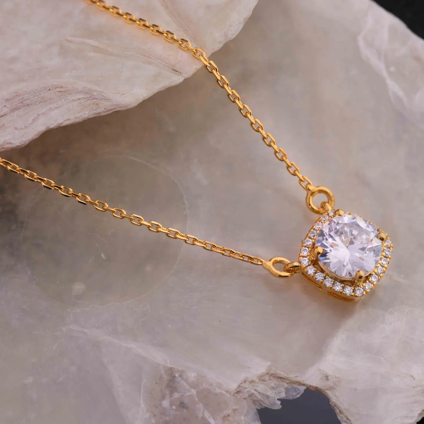 Silver Luminous Solitaire Pendant Necklace