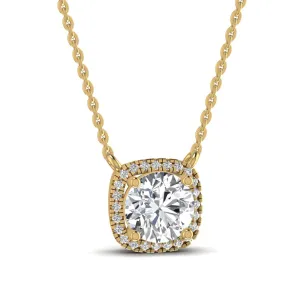 Silver Luminous Solitaire Pendant Necklace