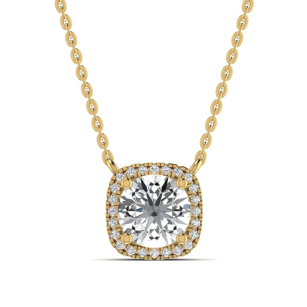Silver Luminous Solitaire Pendant Necklace