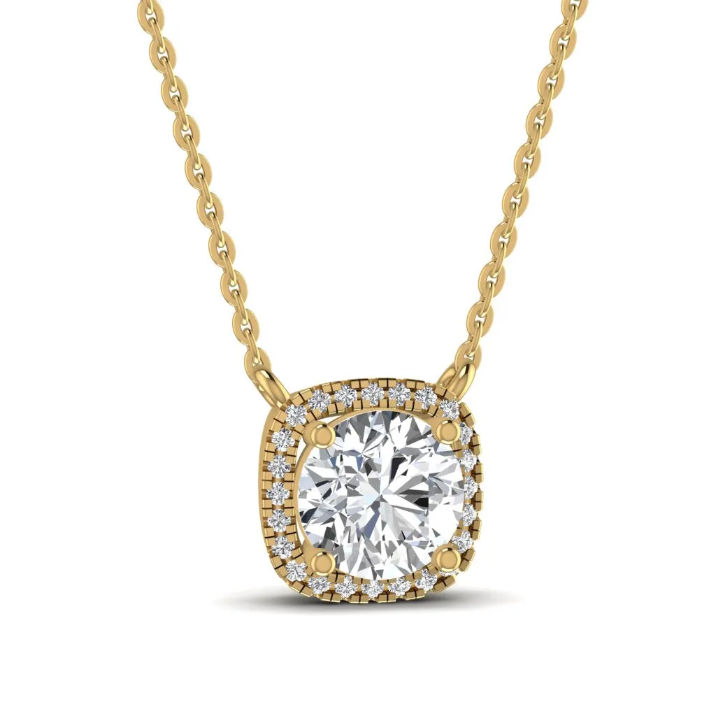 Silver Luminous Solitaire Pendant Necklace
