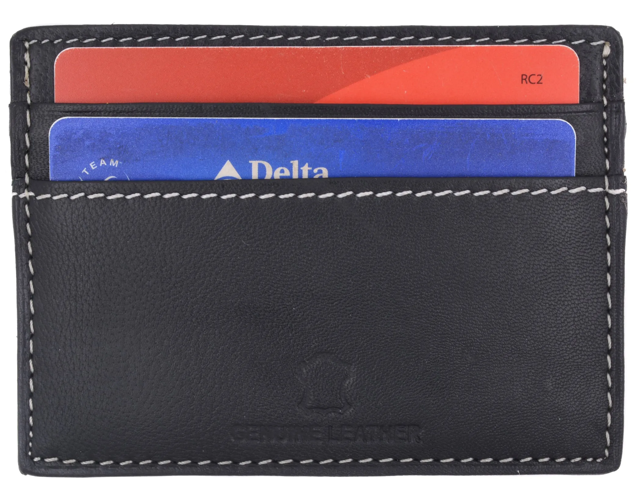 Slim and Sleek Genuine Leather Credit Card Holder with ID Window 270 CF