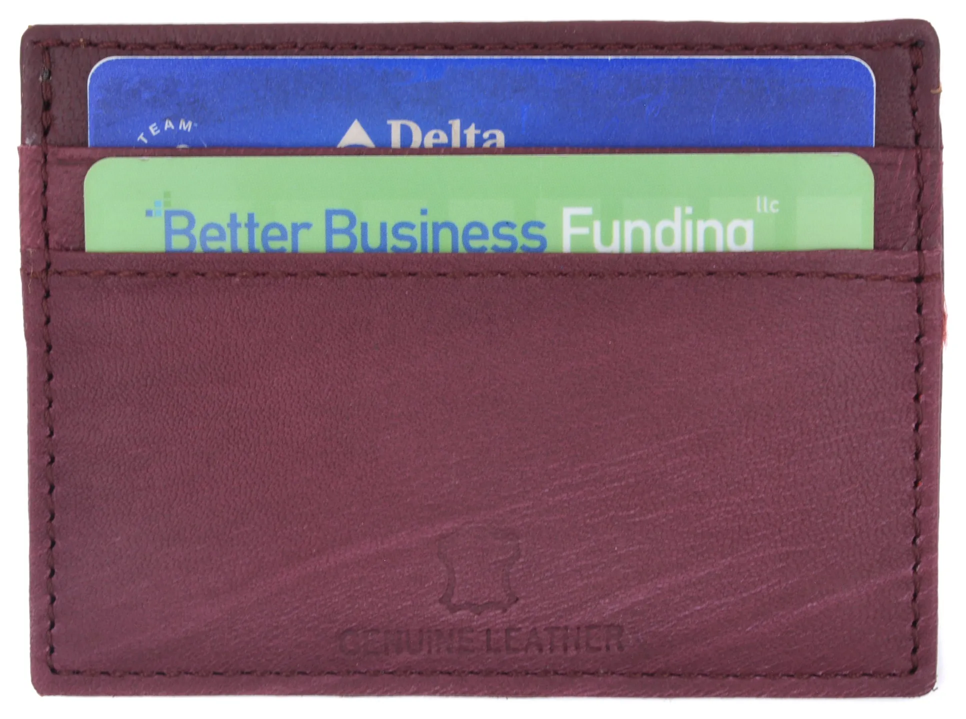 Slim and Sleek Genuine Leather Credit Card Holder with ID Window 270 CF