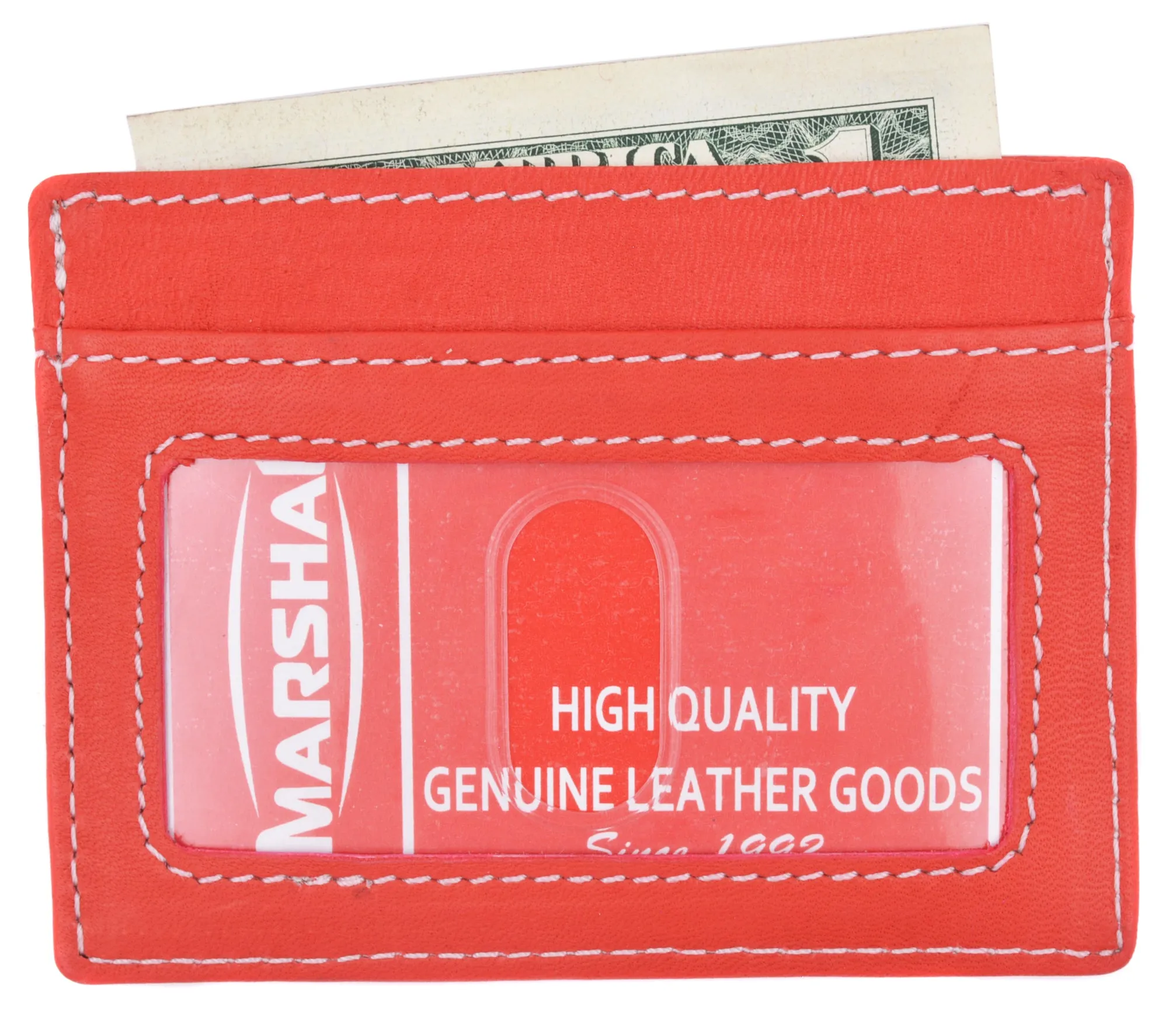 Slim and Sleek Genuine Leather Credit Card Holder with ID Window 270 CF