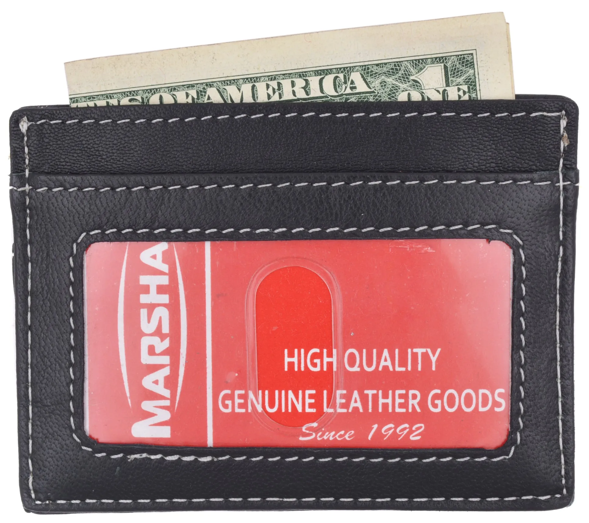 Slim and Sleek Genuine Leather Credit Card Holder with ID Window 270 CF