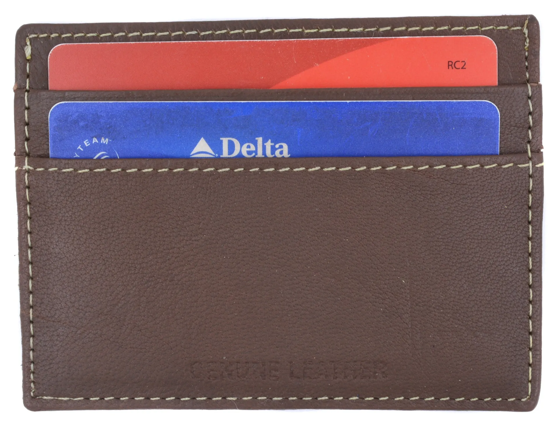 Slim and Sleek Genuine Leather Credit Card Holder with ID Window 270 CF