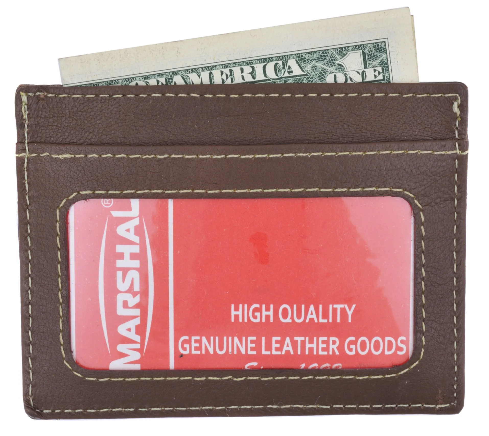 Slim and Sleek Genuine Leather Credit Card Holder with ID Window 270 CF