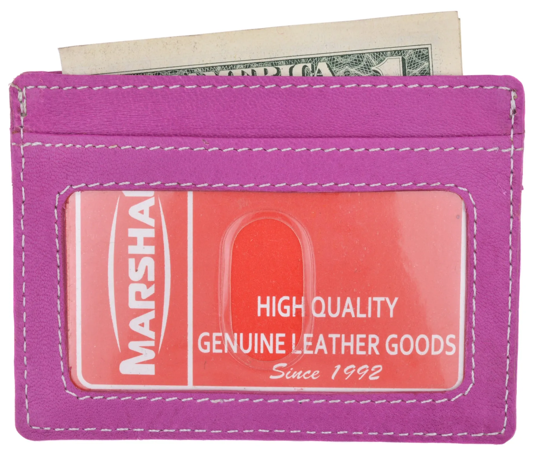 Slim and Sleek Genuine Leather Credit Card Holder with ID Window 270 CF