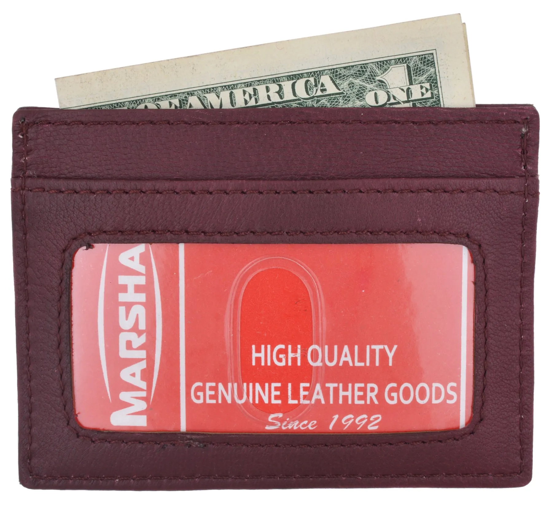 Slim and Sleek Genuine Leather Credit Card Holder with ID Window 270 CF