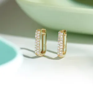Small Rectangular Diamond Hoops