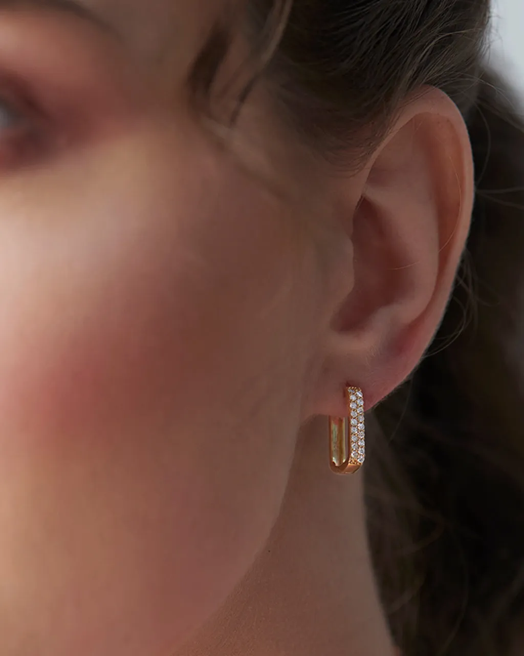 Small Rectangular Diamond Hoops