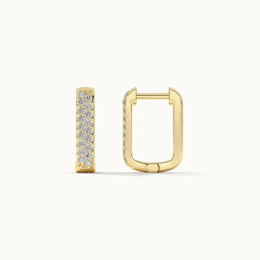 Small Rectangular Diamond Hoops