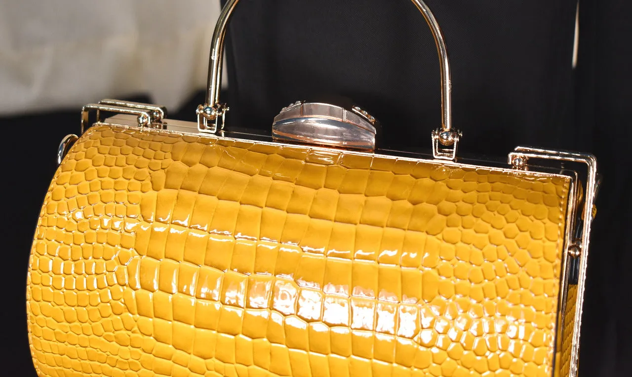 Snakeskin Barrel Handbag