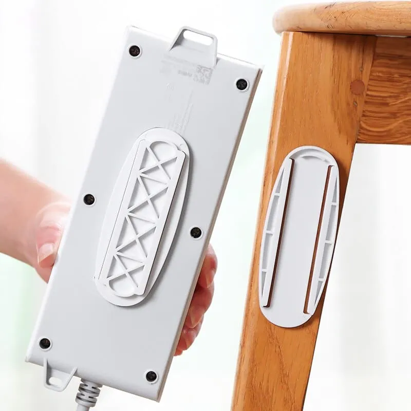 Socket Fixer, Self-Adhesive Power Strip Holder, Wall Mounted Sticker Household, Plug-in Line Board Holder
