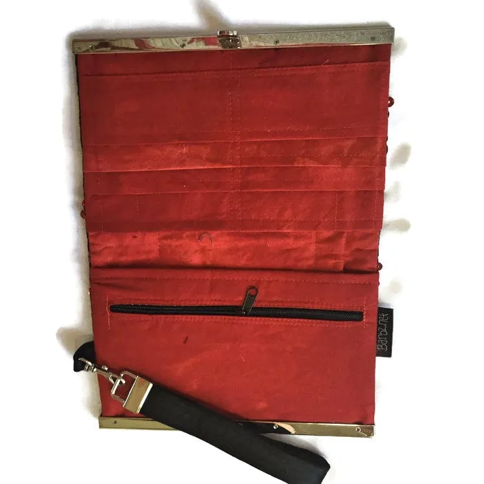 SOLD Wisconsin Motion W Wallet in Red and Black Sequin