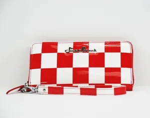 Star Struck Red and White Checkerboard Wallet/Wristlet