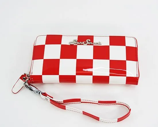Star Struck Red and White Checkerboard Wallet/Wristlet