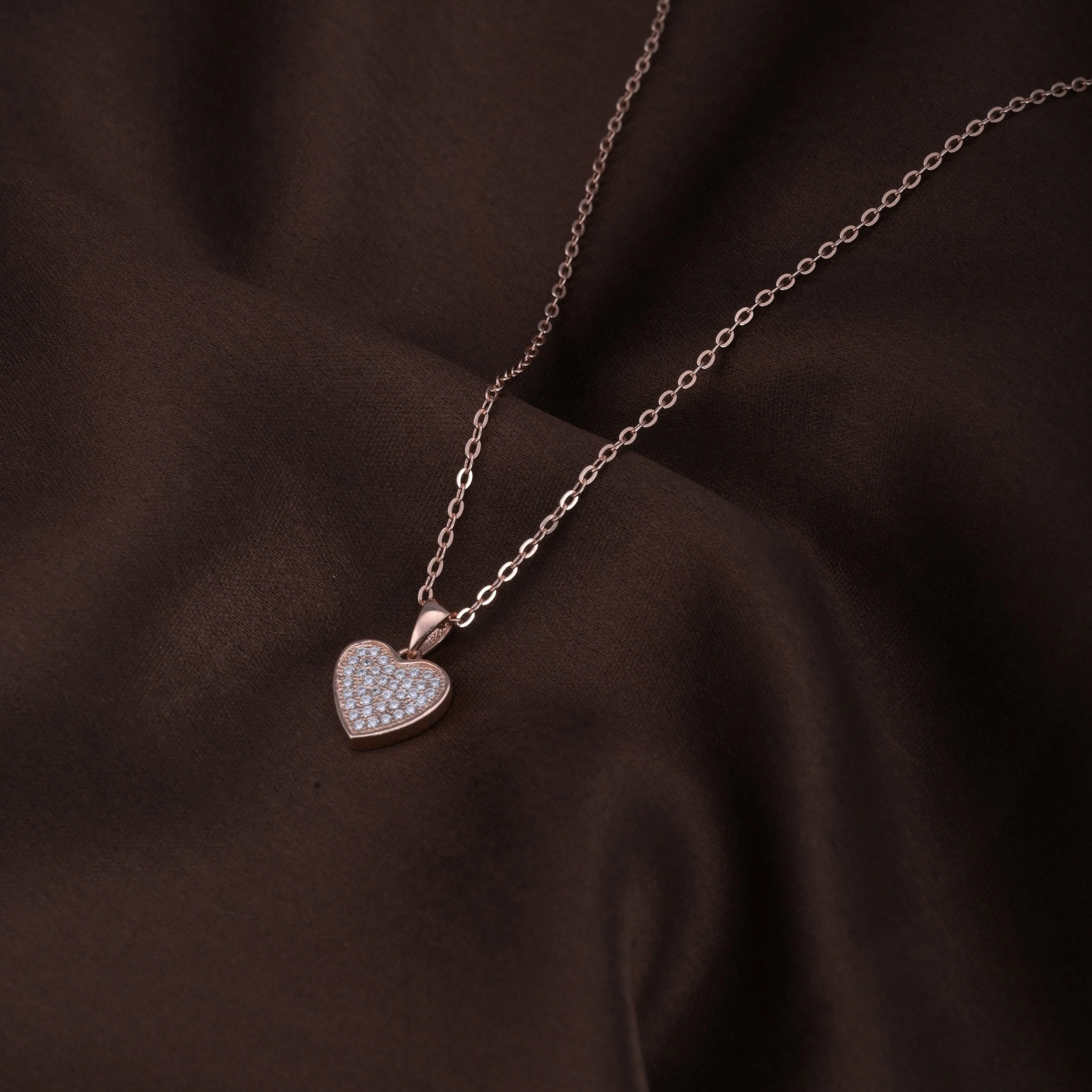 Starlit Heart Necklace | Rose Gold