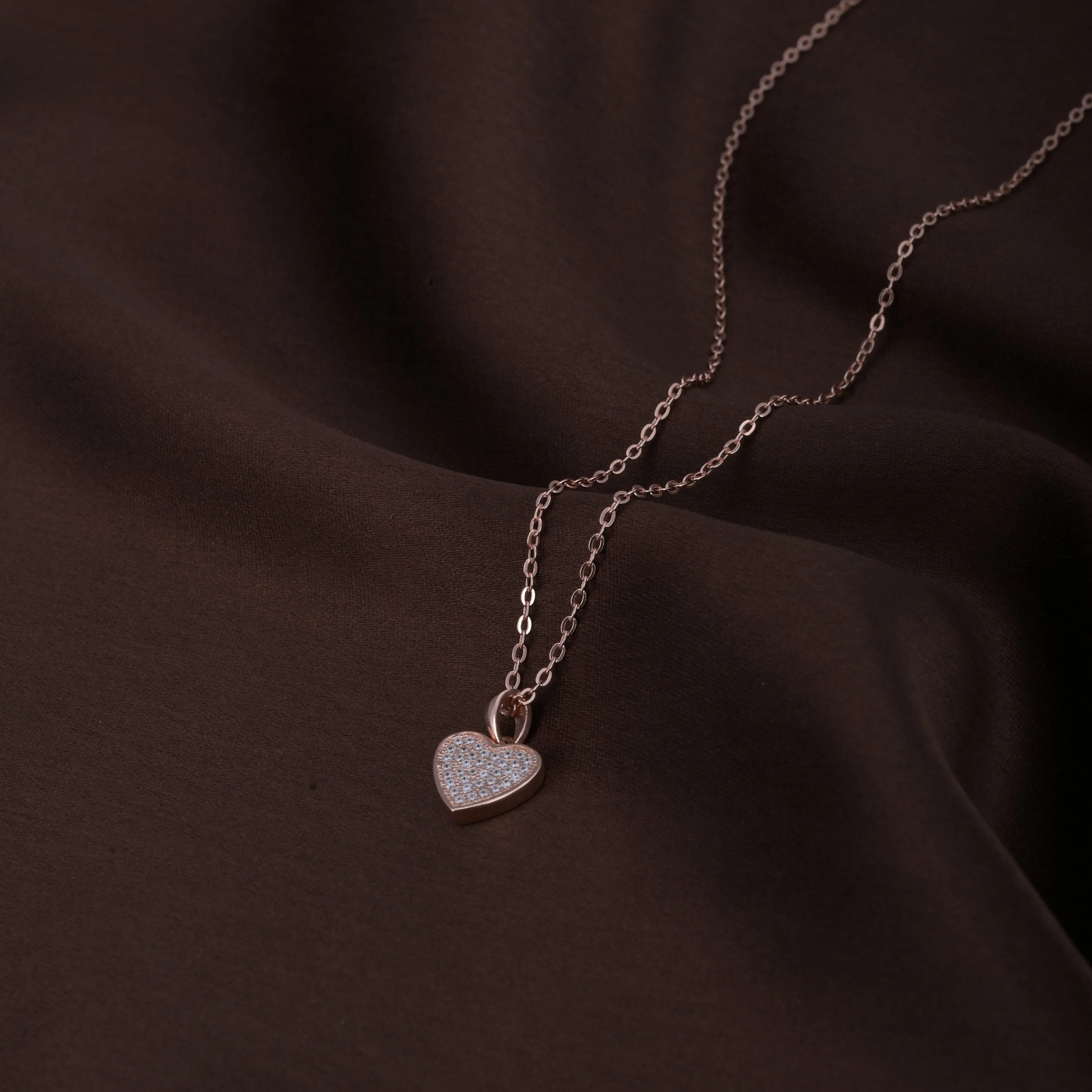 Starlit Heart Necklace | Rose Gold