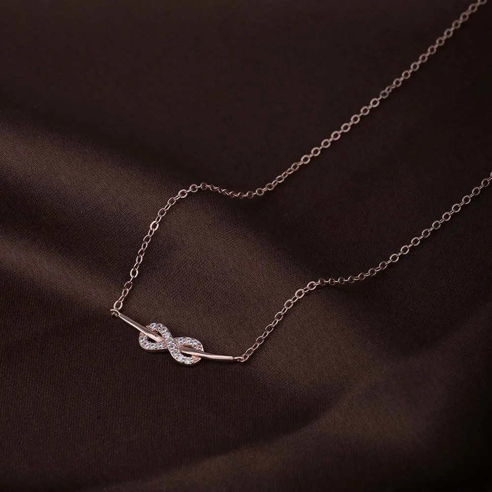 Starlit Infinity Necklace | Rose Gold
