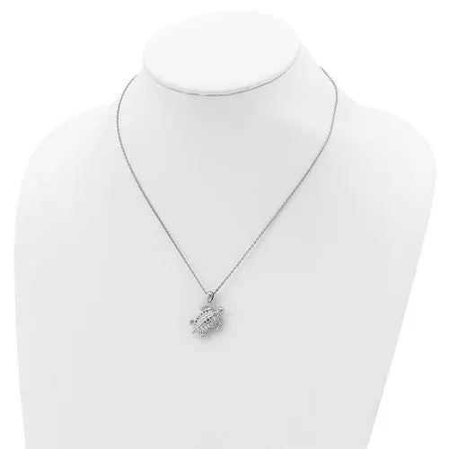 Sterling Silver Turtle Ash Holder 18" Necklace