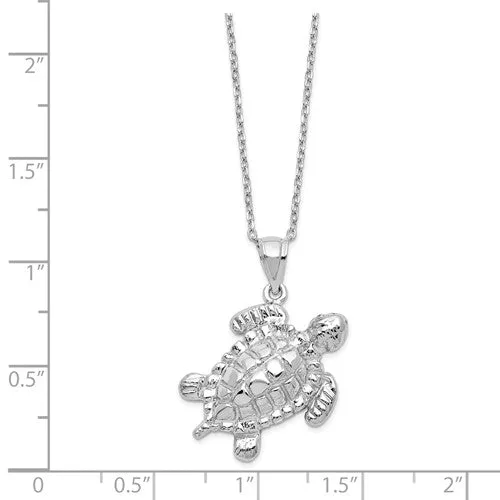 Sterling Silver Turtle Ash Holder 18" Necklace