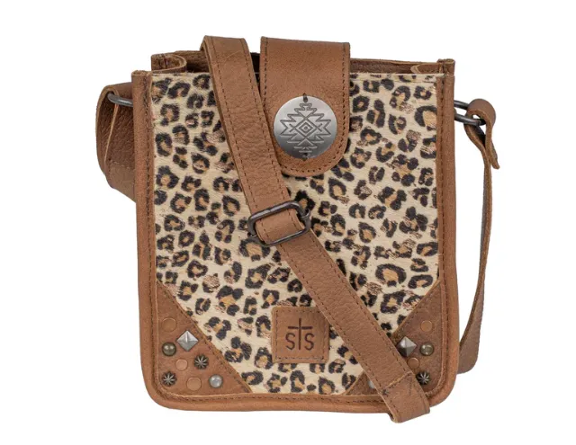 STS Ranchwear Great Plains Classic Cowhide Hair-On Leopard Print Lola Crossbody Bag STS31647