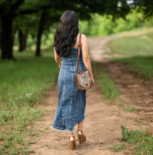 STS Ranchwear Great Plains Classic Cowhide Hair-On Leopard Print Lola Crossbody Bag STS31647