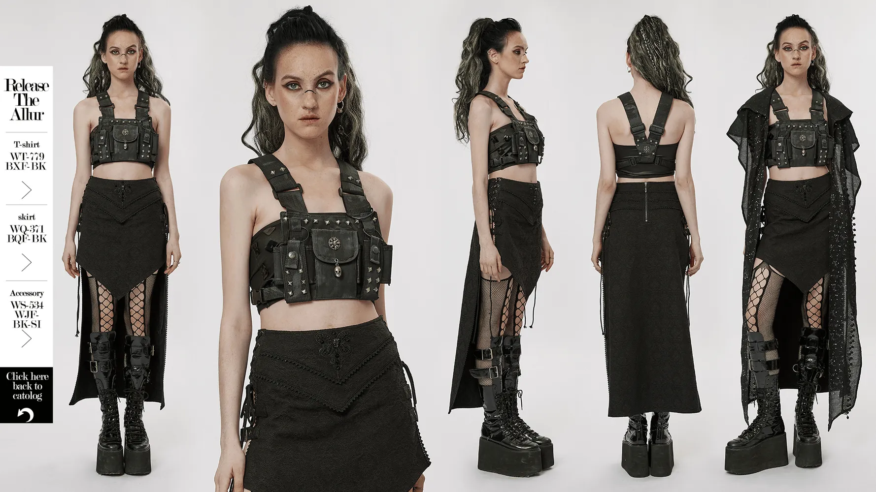 Stylish Female Punk Black Skull Studded Strap Bag
