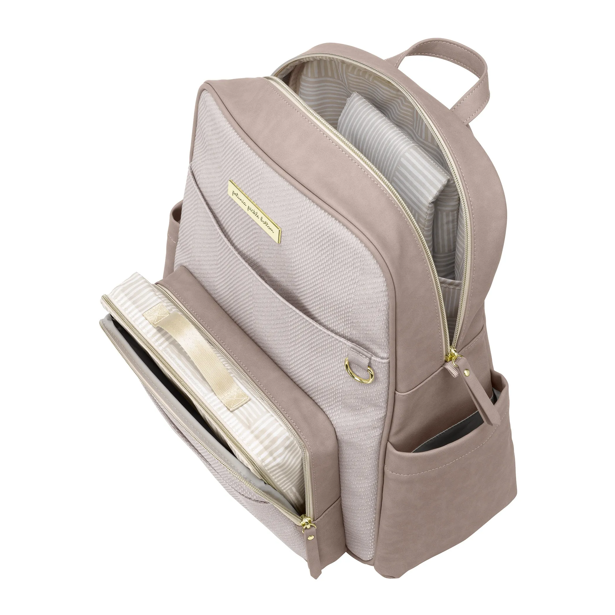 Sync Backpack in Grey Matte Cable Stitch, Deluxe Kit, Tandem Tote & Stroller Clips Bundle