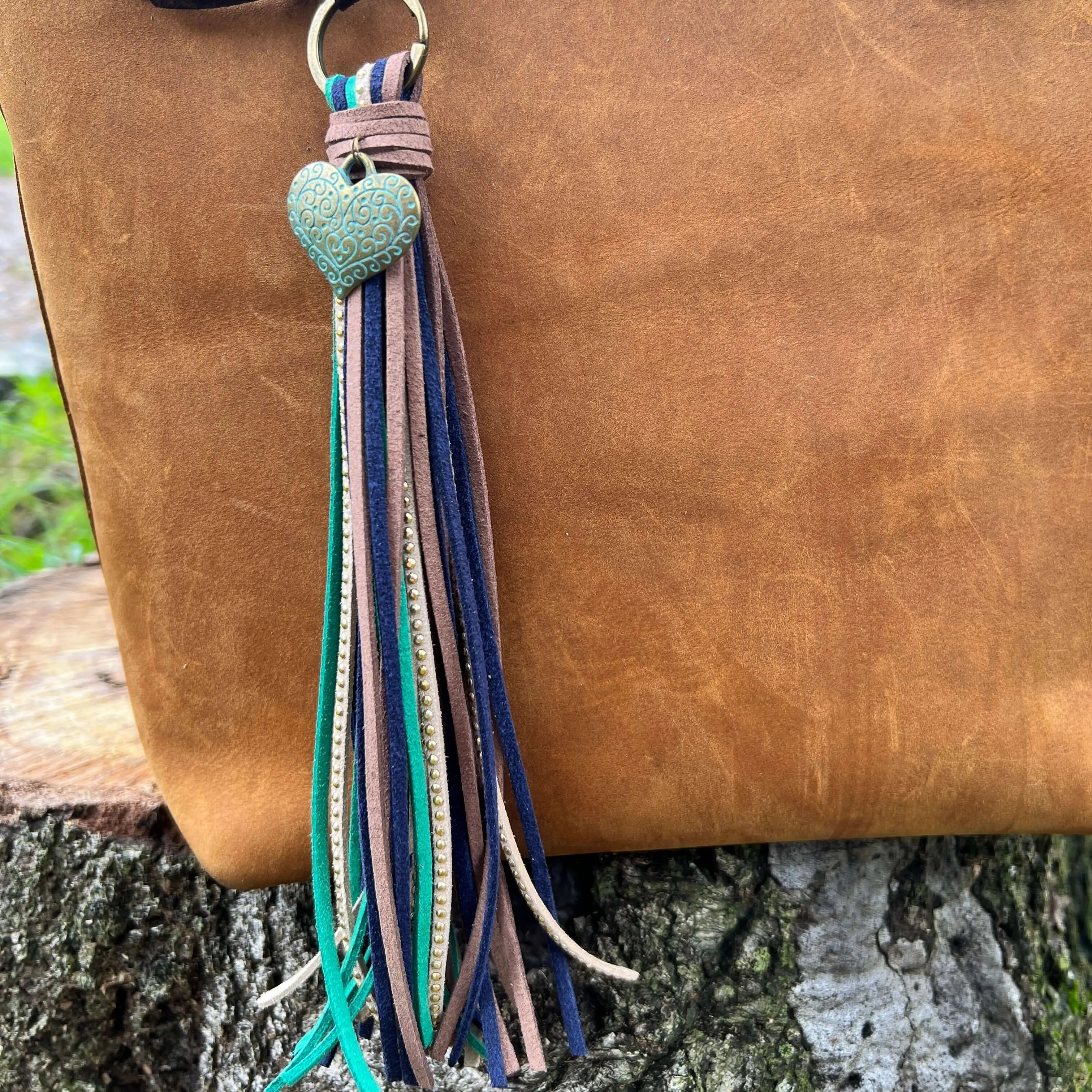 Tassel Purse Charm with Heart Charm