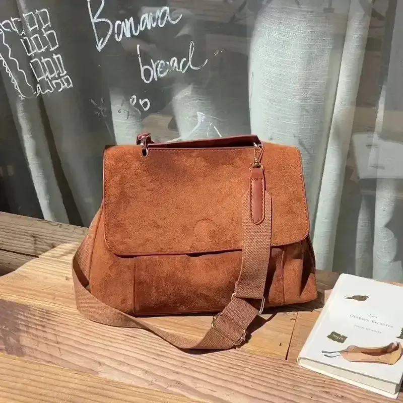 TAVIMART  -  Autumn Winter Fashion Woolen Cloth Messenger Bags Women Simple Crossbody Bag Flannelette Shoulder Bags Cross Body Bag